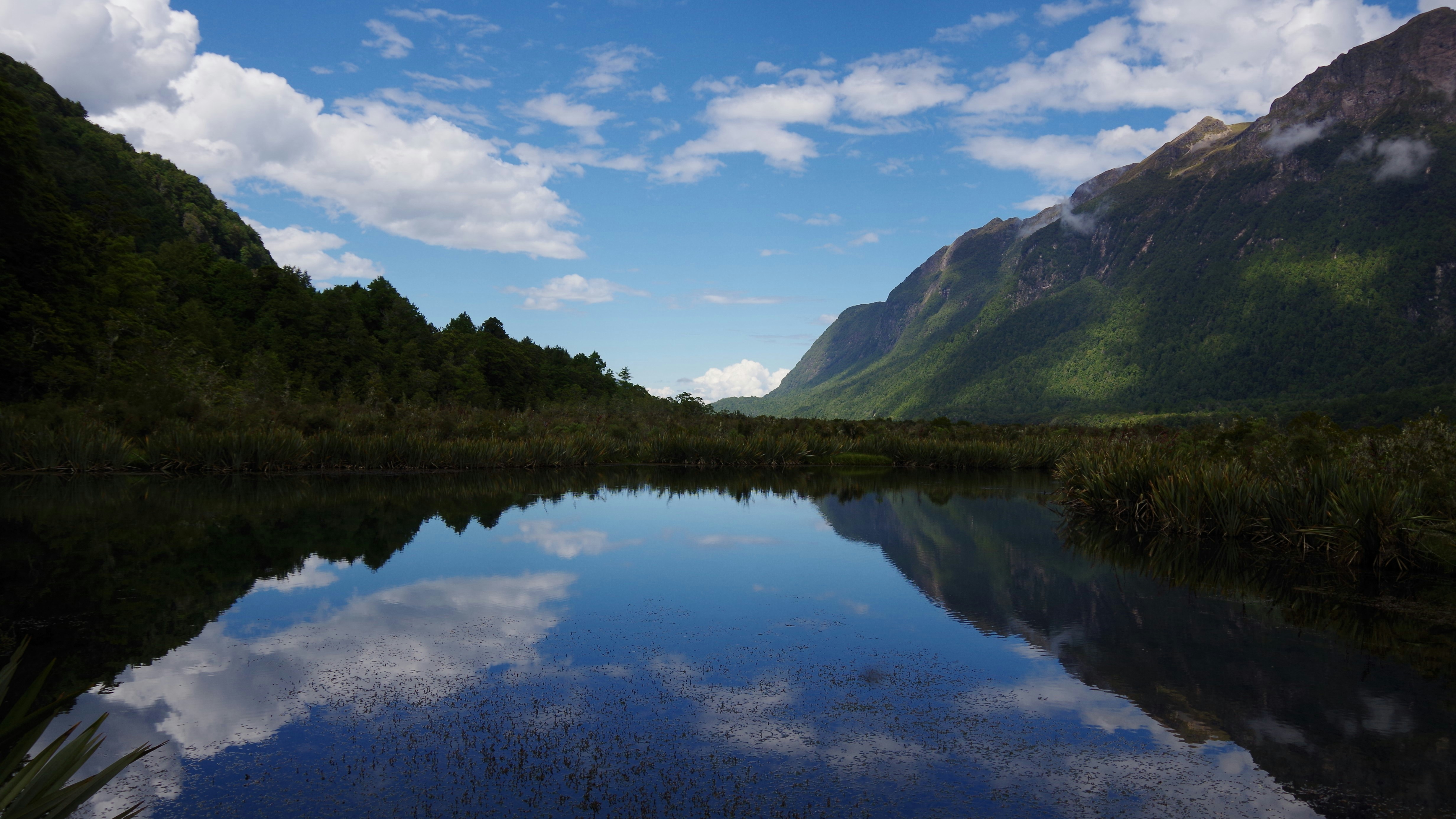 Mirror Lakes in New Zealand